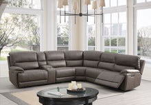 Load image into Gallery viewer, Kantu - Synthetic Leather Motion Sectional Sofa - Brown
