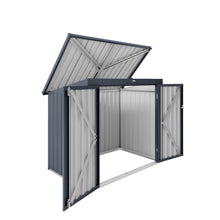 Load image into Gallery viewer, Outdoor Trash Can Storage Shed For 2 Bins Garbage - Gray
