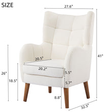 Load image into Gallery viewer, Accent Chair With Birch Wood Legs - White
