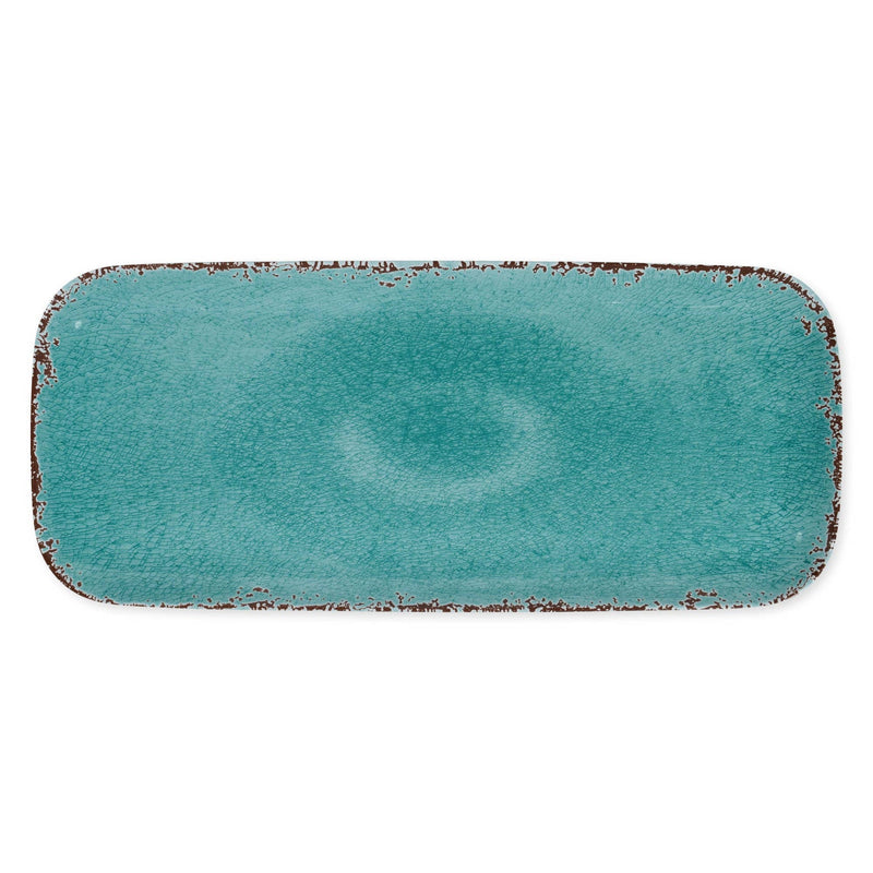 Supreme Housewares - Crackle Turq 15" Melamine Rectangle Tray