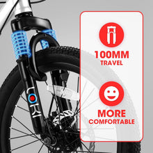 Load image into Gallery viewer, S20101 20" Kids' Bike, Boys Girls Mountain Bike Ages 8-12, 7 Speed Teenager Children Kids' Bicycles, Front Suspension Disc Brake Rear V-Brake, High Steel Frame
