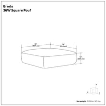 Load image into Gallery viewer, Brody - Large Square, Coffee Table Pouf
