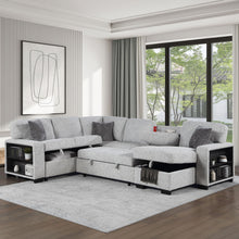 Load image into Gallery viewer, Giza - Modular Sectional Sofa With Sleeper, Storage, USB Charging - Gray
