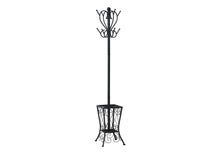 Load image into Gallery viewer, Coat Rack, Hall Tree, Free Standing, 8 Hooks, Entryway, Umbrella Holder, Transitional - Black
