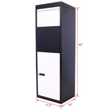 Load image into Gallery viewer, Package Delivery Box, Galvanized Steel Parcel Mailbox With Code Lock &amp; Mounting Hardware, For Outdoor Porch, Curbside - White / Black
