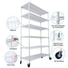 Load image into Gallery viewer, 6 Tier 6000Lbs Capacity Nsf Metal Shelf Wire Shelving Unit, Heavy Duty Adjustable Storage Rack With Wheels &amp; Shelf Liners For Commercial Grade Utility Steel Storage Rack
