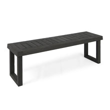 Load image into Gallery viewer, Realm - Outdoor Bench With Slat Panel Top And Base - Dark Gray
