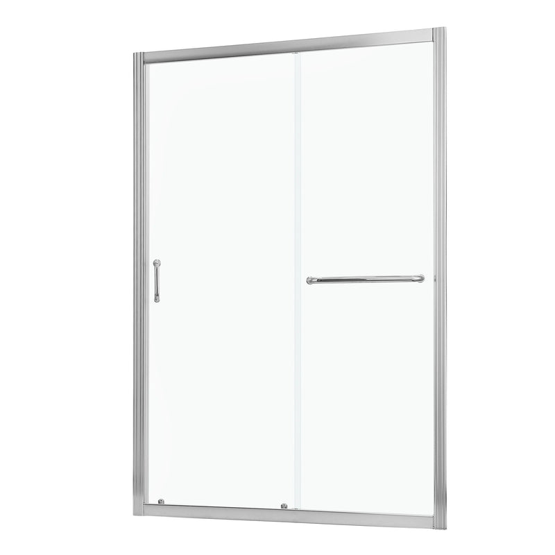 Single Sliding Bypass Shower Enclosure, Tempered Glass - Chrome