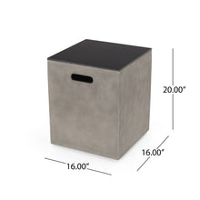 Load image into Gallery viewer, Modern Design Mgo Tank Holder Side Table With Ceramic Top - Black / Gray
