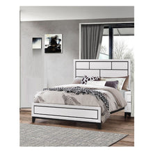 Load image into Gallery viewer, Contemporary Low Profile Bed With Geometric Headboard
