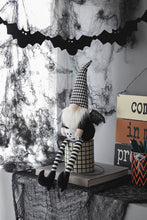 Load image into Gallery viewer, Sitting Gnome With Wings &amp; Plaid Hat, For Halloween Decor
