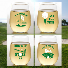 Load image into Gallery viewer, Wine-Oh! - GOLF SAYINGS Shatterproof Wine Glasses
