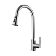 Load image into Gallery viewer, Stainless Steel High Arc Kitchen Faucet With Pull Down Sprayer - Brushed Nickel
