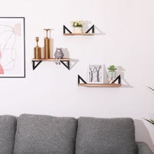 Load image into Gallery viewer, Floating Shelves, Long Wall Shelves (Set of 3), Wall Mounted Shelves With Brackets For Bedroom - Natural Wood
