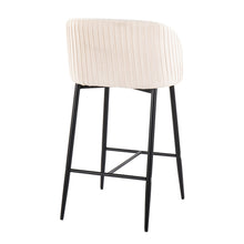Load image into Gallery viewer, Fran - Pleated Waves Contemporary, Fixed Height Counter Stool (Set of 2)
