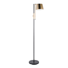 Load image into Gallery viewer, Metric - Industrial Floor Lamp - Black / Antique Brass
