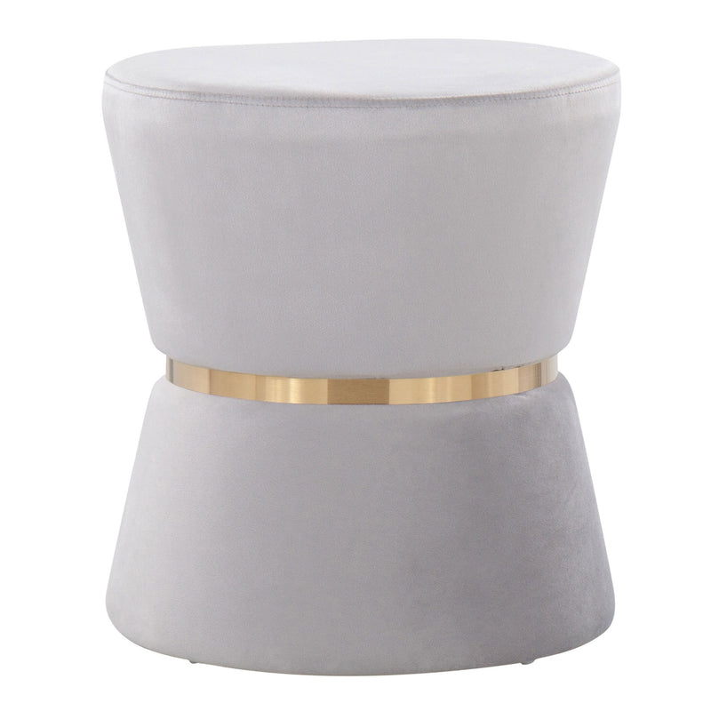 Gemma - Contemporary / Glam Ottoman - Silver