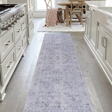 Load image into Gallery viewer, Maval - 2'6'' X 10' Washable Runner Rug - Blue / Cream
