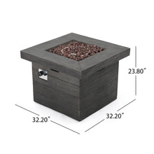 Load image into Gallery viewer, Anchorage - Wood Square Fire Pit 40, 000 Btu - Gray
