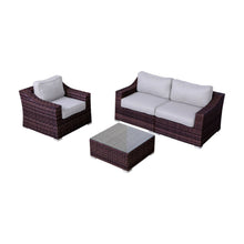 Load image into Gallery viewer, Outdoor Wicker Conversation Set With Cushions, All Weather

