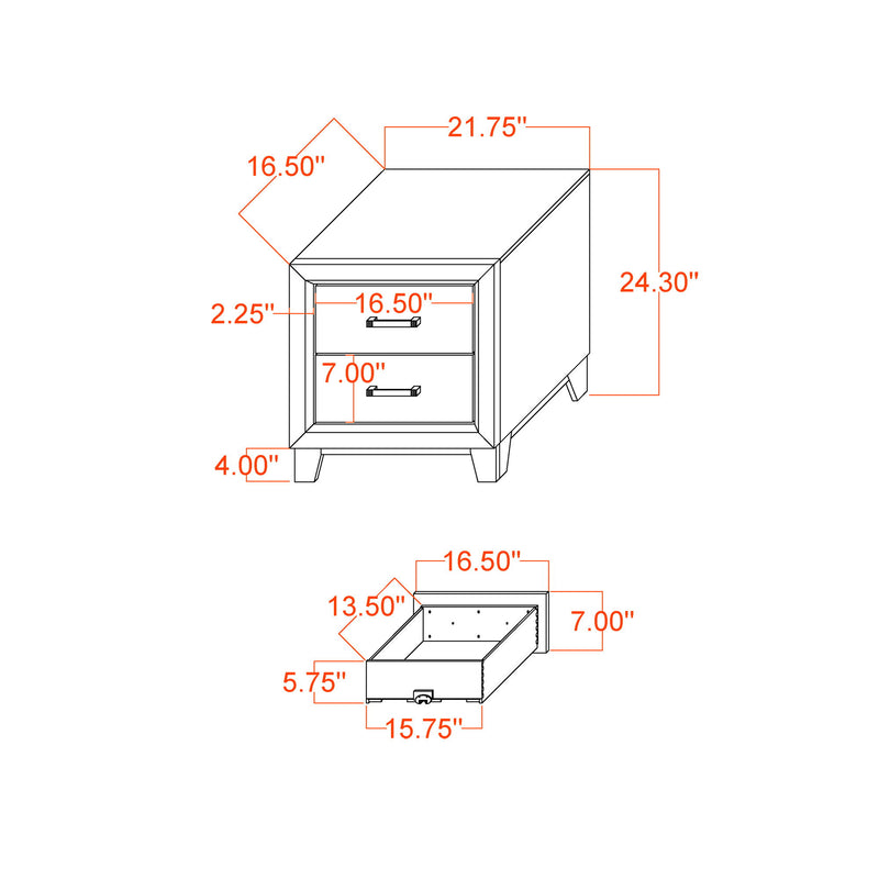 Soluto - Nightstand - Black / Gray