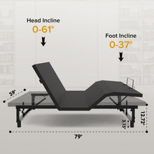 Load image into Gallery viewer, Adjustable Bed Base Frame With Wireless Remote, 4 USB Ports, Under Bed Nightlights, Zero Gravity
