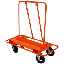 Load image into Gallery viewer, Heavy Duty Drywall Sheet Cart &amp; Panel Dolly With 2400Lbs Capacity, Mold On Rubber Wheels, Steel Construction - Orange
