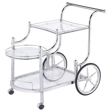 Load image into Gallery viewer, Reia - 3 Tier Cart With Casters &amp; Tempered Glass Design - Chrome
