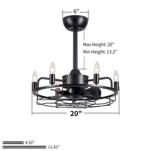 Load image into Gallery viewer, Modern Farmhouse Ceiling Fan, Adjustable Hanging
