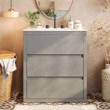 Load image into Gallery viewer, Freestanding Bathroom Vanity With Ceramic Sink, 2 Full Extension Drawers
