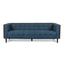 Load image into Gallery viewer, Contemporary Mid-Century Charm 3 Seater Sofa With Button Tufted Waffle Stitching
