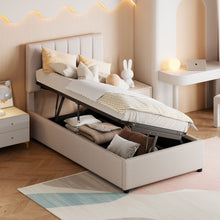 Load image into Gallery viewer, Upholstered Platform Bed With A Hydraulic Storage System
