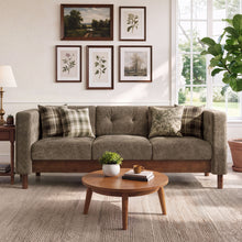 Load image into Gallery viewer, 3 Seater Sofa With Square Arms, Tufted Pillow Back For Living Room
