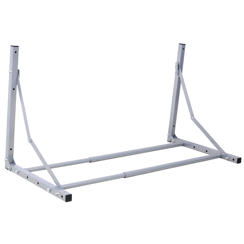 Wall-Mounted Folding Tire Storage, 30.5 To 50.5" Wide, Supports 300 Pounds - Gray