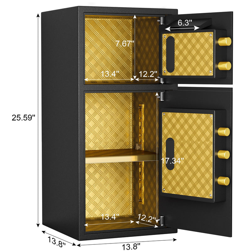 Large Double Door Coin Operated Safe, Digital Security Safe With Fireproof And Waterproof Bag
