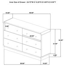 Load image into Gallery viewer, Burton - 6 Drawer Dresser Cabinet - Black
