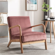 Load image into Gallery viewer, Classic Mid-Century Modern Accent Chairs, Open Framed Armchair With Cushioning
