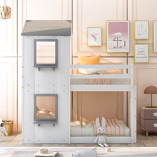 Load image into Gallery viewer, Bunk Bed Wood Bed &amp; Roof, Window, Guardrail, Ladder
