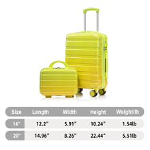 Load image into Gallery viewer, Luggage Set 14" / 20" With Combination Lock And Cosmetic Case
