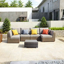 Load image into Gallery viewer, Square Coffee Table With Rustproof Frame And Clear Top - Brown Mix
