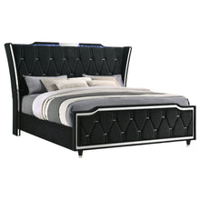 Load image into Gallery viewer, Mika - LED Upholstered Bed With Tufted Wingback Headboard And Ambient Lighting
