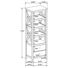 Load image into Gallery viewer, Delaney - 4 Shelf Bookcase With Top Storage Tower - White
