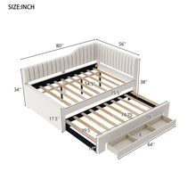 Load image into Gallery viewer, Upholstered Daybed With Trundle And 3 Drawers
