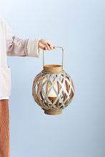 Load image into Gallery viewer, Decorative Lantern With Handle, Wooden Lantern For Indoor Outdoor, Home Garden, Wedding - Silver
