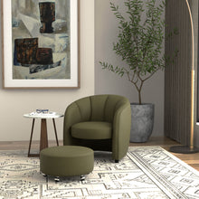 Load image into Gallery viewer, Barrel Chair With Nesting Ottoman - Forest Green
