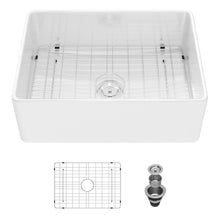 Load image into Gallery viewer, Elegant Farmhouse Apron Front Ceramic Single Bowl, Kitchen Basin
