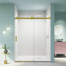 Load image into Gallery viewer, Frameless Single Sliding Soft Close Shower Doors, 3 / 8" Tempered Glass Reversible Installatio
