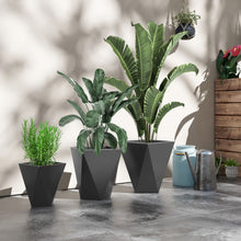 Load image into Gallery viewer, Outsunny - 18", 15.25", 11.75" Tall Planters (Set of 3), Indoor Outdoor Planters With Drainage Holes, Stackable Flower Pots For Garden, Patio, Balcony, Front Door - Gray
