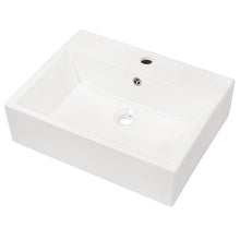 Load image into Gallery viewer, Modern Ceramic Rectangular Wall Mounted Bathroom Sink With Faucet Hole &amp; Overflow
