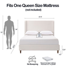 Load image into Gallery viewer, Harper - Tall Headboard Upholstered Bed / High Headboard / Elegant Simplicity / No Box Spring Needed

